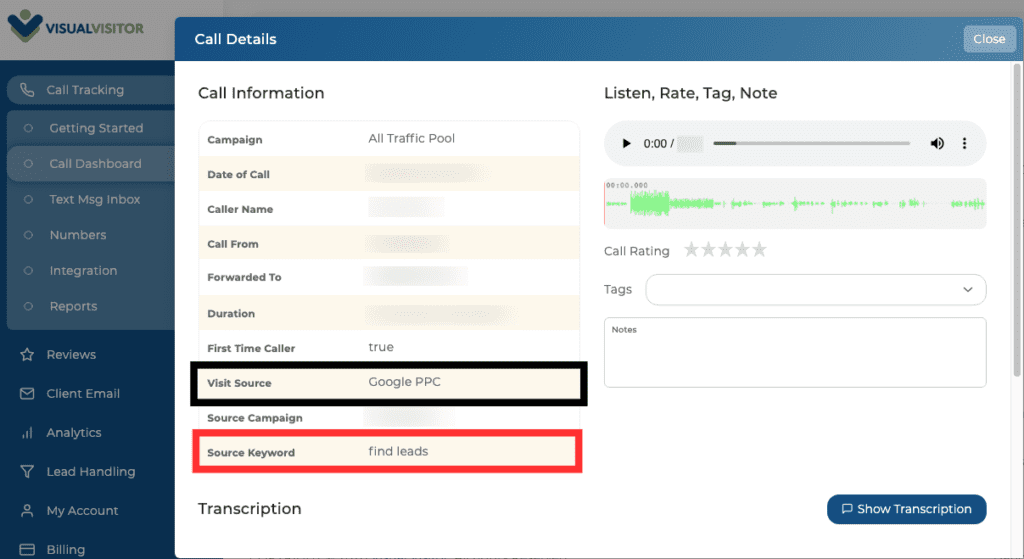 Keyword Level Call Tacking helps you measure the success of your marketing campaigns.