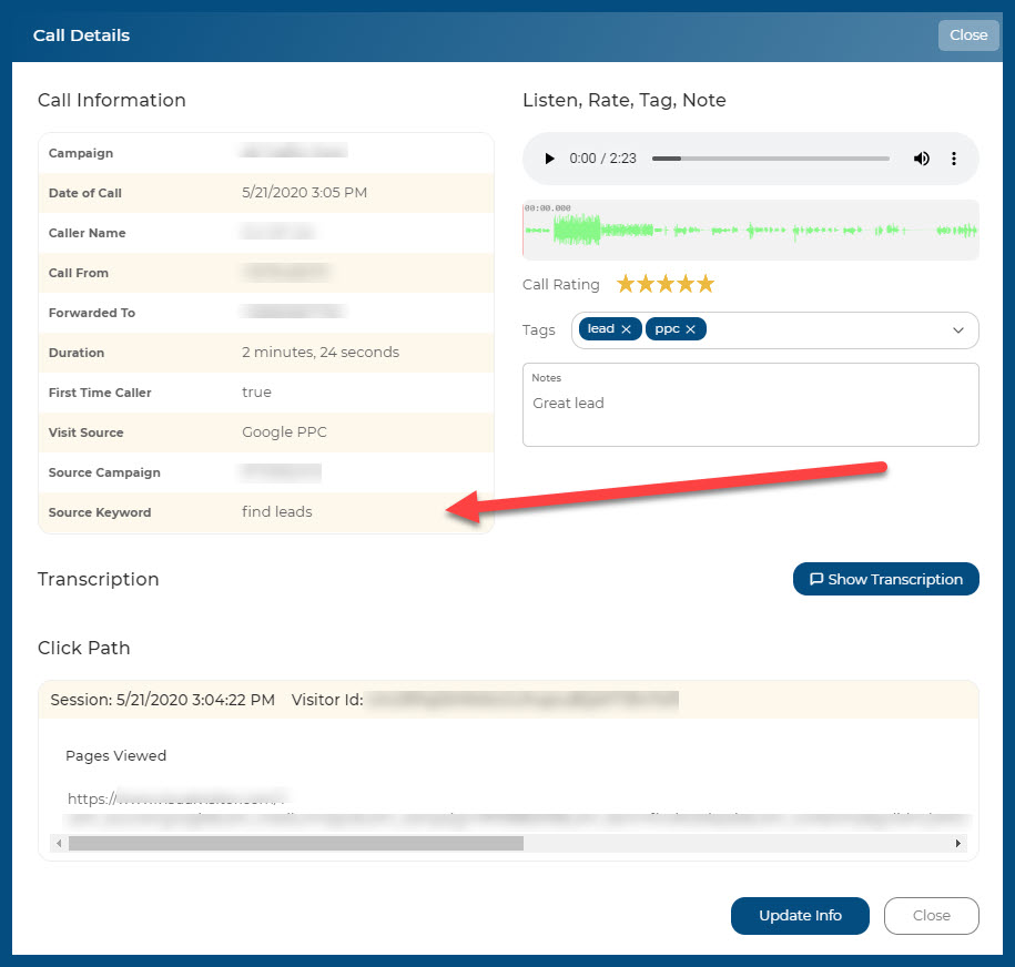 Keyword Level Call Tracking helps you improve your marketing ROI and increase your sales.