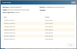 Visual Visitor can tell you whether your emails are sitting in someone's inbox.