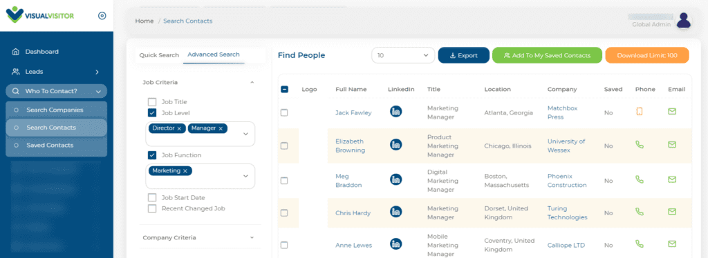 Visual Visitor provides the data you need to build your ICP.